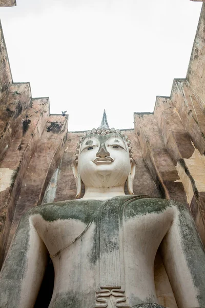 Giant Statue Buddha Retro Filter Effect Wat Chum Sukhothai Historical — стоковое фото