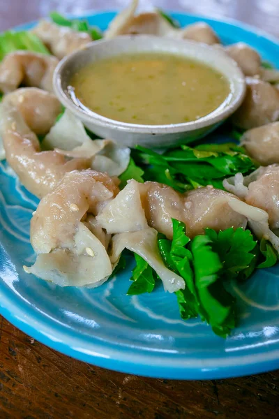 Pesce Bianco Wonton Cotto Vapore Thailandia Pesce Wonton Può Mangiare — Foto Stock