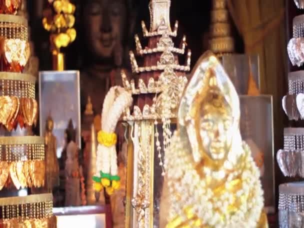Изображение Будды Храме Дои Кхам Около Чиангмая Севере Таиланда — стоковое видео