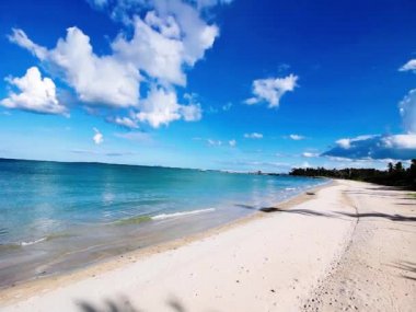 Deniz manzaralı arka plan, okyanus, Anse Petite, zaman atlaması, bulutlar ve yavaş çekim okyanusu