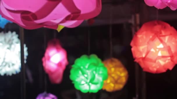 元宵节的亚洲灯笼 — 图库视频影像