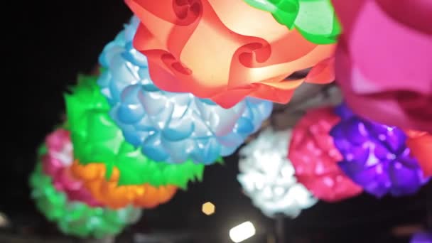 Азиатские Фонари Фестивале Фонарей — стоковое видео