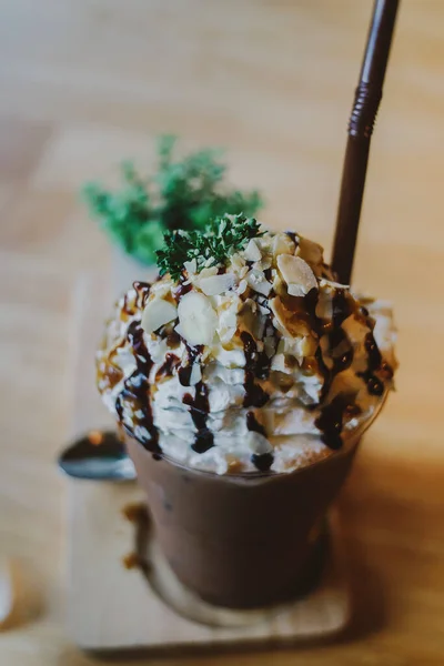 Café Gelado Com Gelo Creme — Fotografia de Stock