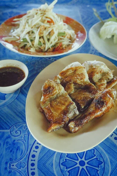 Pollo Parrilla Palo Thai Local Comida Calle Noreste — Foto de Stock