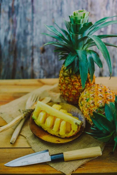 Ananas Houten Textuur Achtergrond — Stockfoto