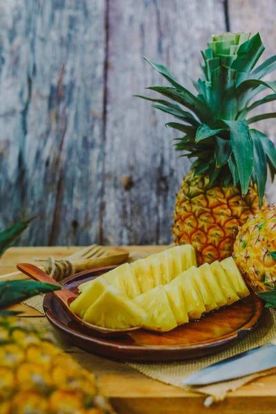 Ananas Houten Textuur Achtergrond — Stockfoto