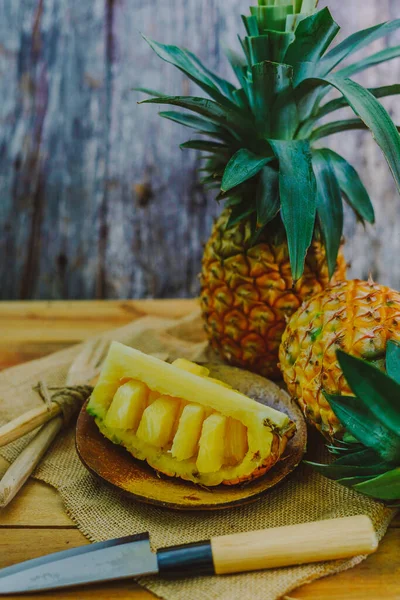 Ananas Houten Textuur Achtergrond — Stockfoto