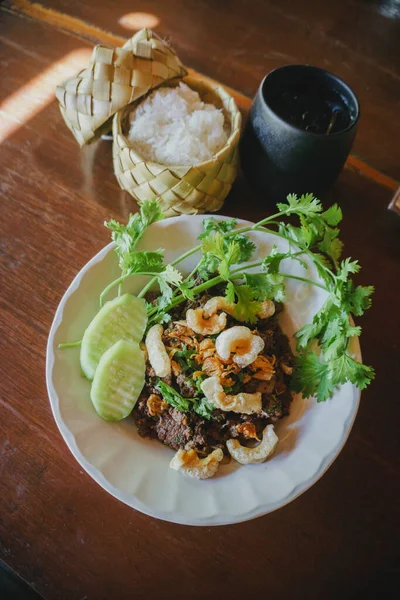 Babi Cincang Pedas Makanan Thailand Utara — Stok Foto