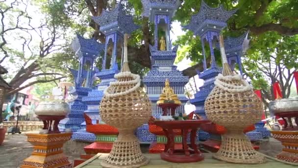 Thaise Mensen Vieren Songkran Festival Door Het Gieten Van Water — Stockvideo