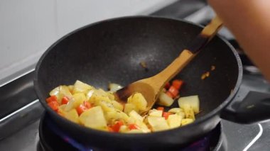 Eller sebze Pan Kızartma Cook