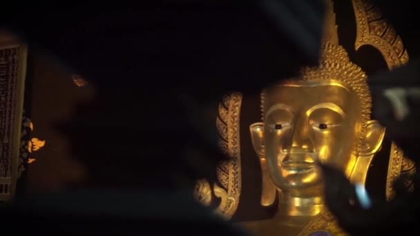 Den Gyllene Bilden Buddha Bilden Thailand — Stockvideo