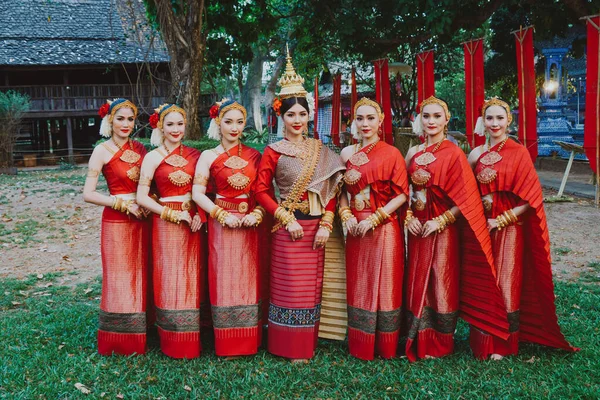 Chiangmai Thailand April 2019 Traditional Lanna Culture Show Perform Songkran — Stock Photo, Image