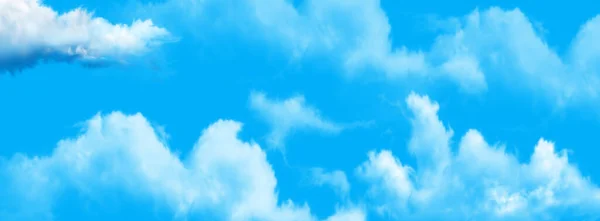 Blue Sky Background Tiny Clouds Panorama — Stock Photo, Image