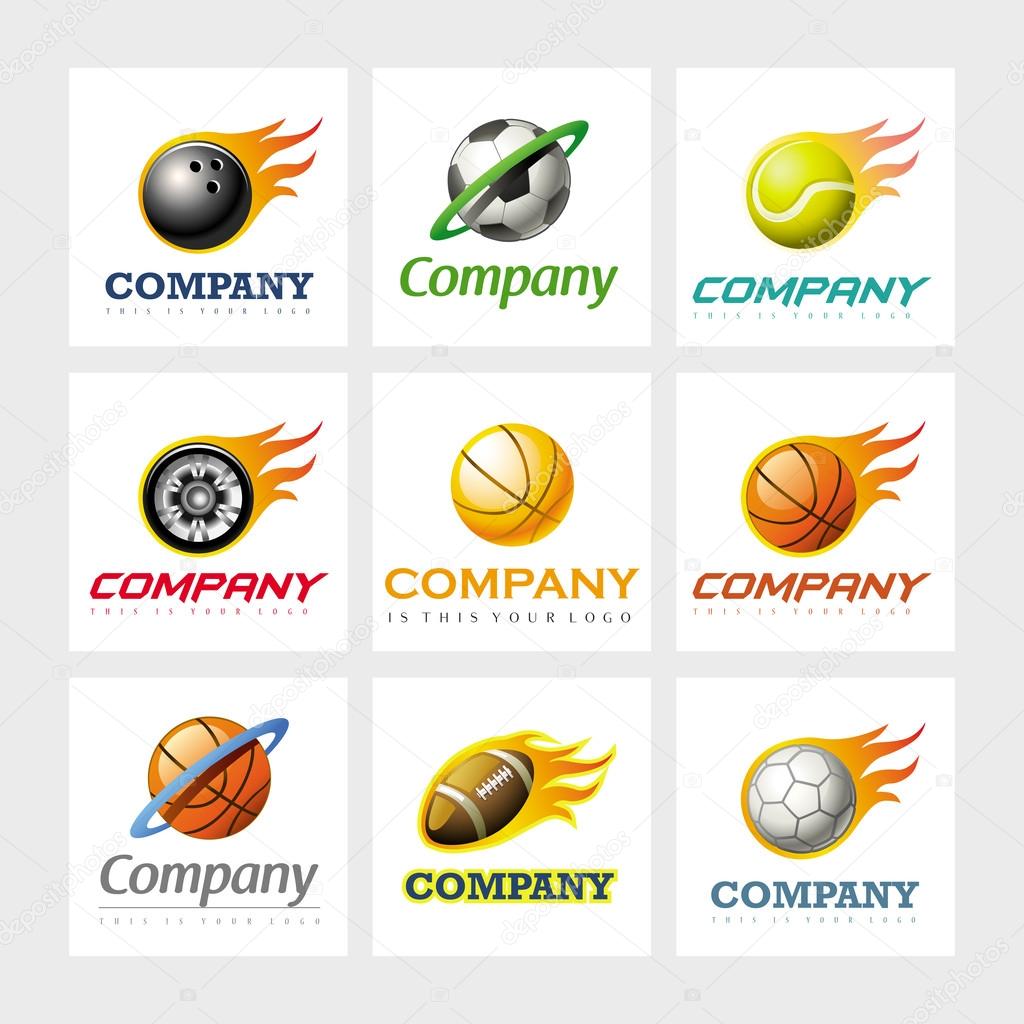 Set of 9 vector elements for logo design