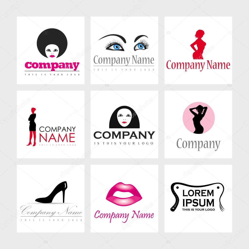 Set of 9 vector elements for logo design