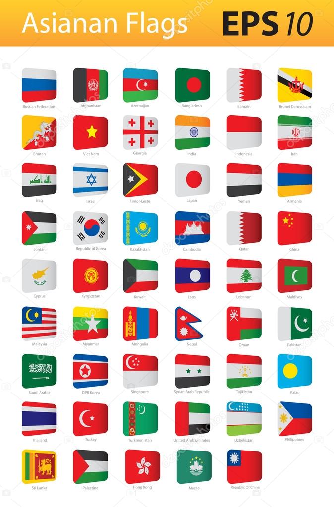 Asian flags