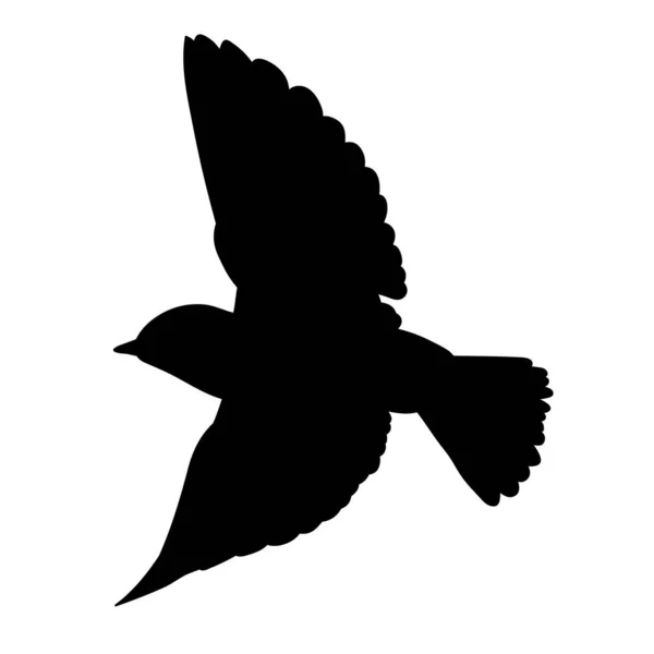 Vettore Isolato Uccello Vola Silhouette Nera Sfondo Bianco — Vettoriale Stock