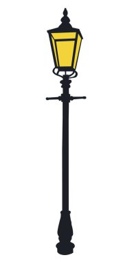Sokak lambası direği düz stil, izole