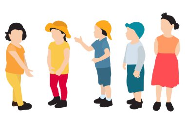  münzevi, düz stil çocuklar, oyun, anaokulu