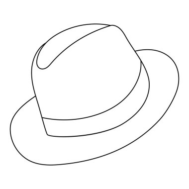 vektör, izole edilmiş, taslak, bir adamın şapkasının çizimi.