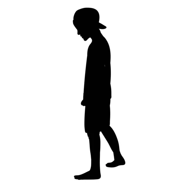 Silhouette Walking Man Isolated — Stock Vector