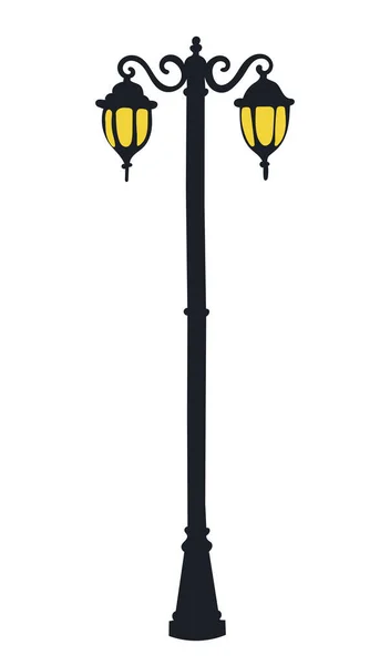 Straßenlaternenmast Flachen Stil — Stockvektor