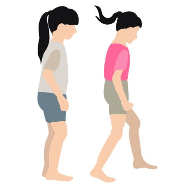 Düz stil küçük kız.