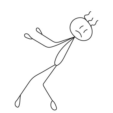 Düşen bir adamın heykeli, izole edilmiş, vektör