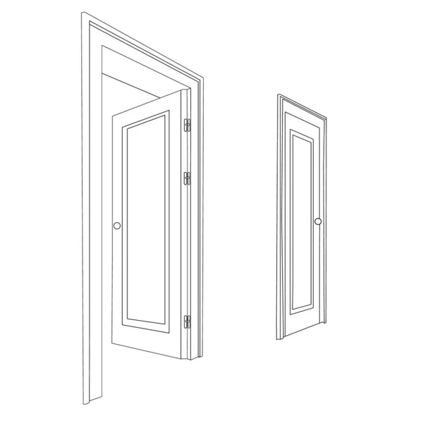 白色背景上的向量隔离门 — 图库矢量图片
