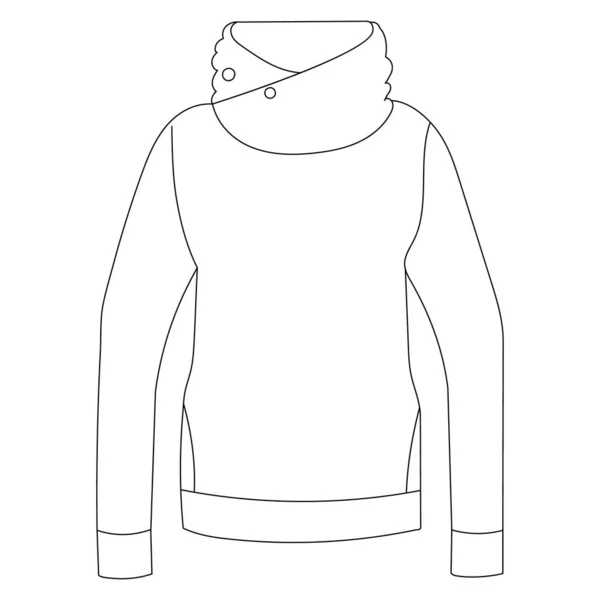 Vector Aislado Contorno Boceto Sudadera Con Capucha — Archivo Imágenes Vectoriales