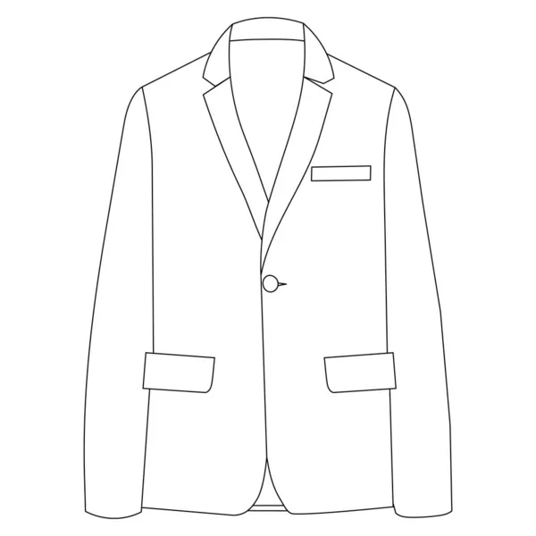 Vecteur Isolé Contour Croquis Une Veste Homme — Image vectorielle