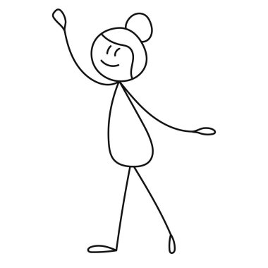 Dans eden sopa figürü, izole edilmiş, vektör