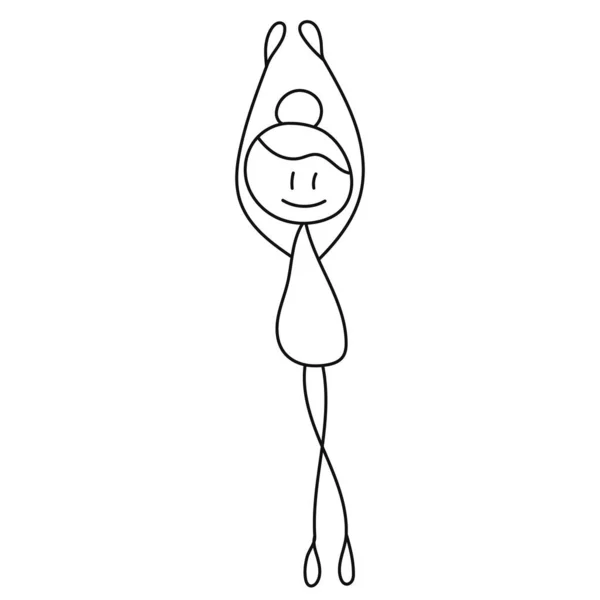 Bâton Figure Fille Danse Isolé — Image vectorielle