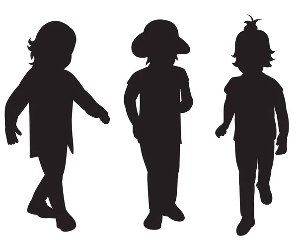 Vecteur Isolé Silhouette Enfant Noir — Image vectorielle