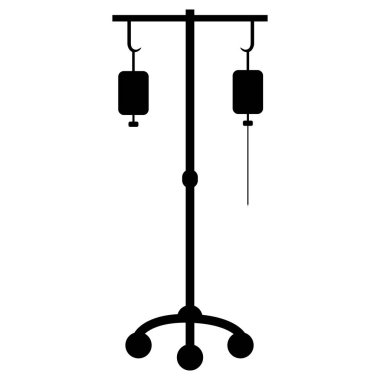 Siyah siluet tıbbi indirme vektörü, izole edildi