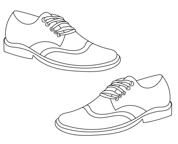 Contour Croquis Chaussures Pour Hommes — Image vectorielle