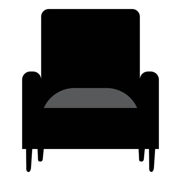 Zwart Silhouet Fauteuil Vector Geïsoleerd — Stockvector