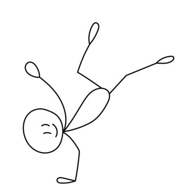 Çubuk adam zıplıyor, izole