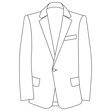 vektör, izole, taslak, bir erkeğin ceketinin ana hatları.
