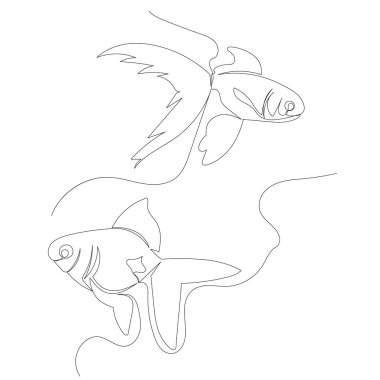 Balıklar sürekli olarak izole edilmiş çizgiler çizerek yüzer