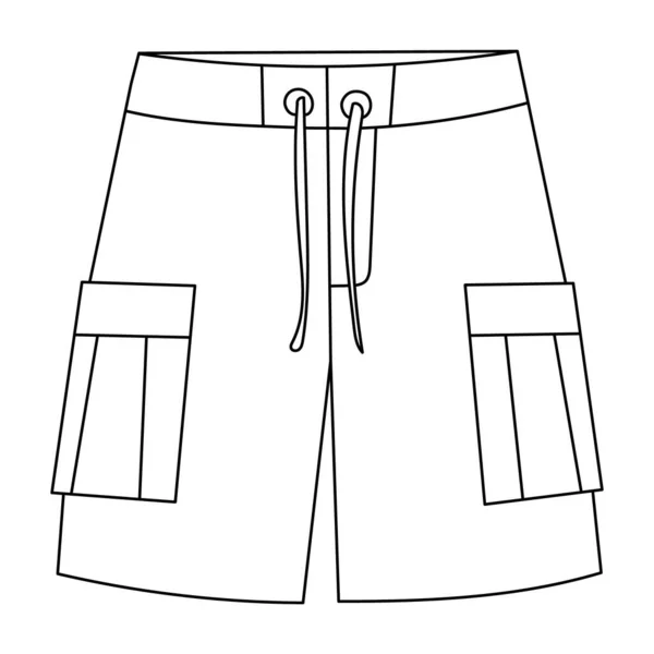 Vector Isolated Sketch White Background Men Shorts — Stock Vector