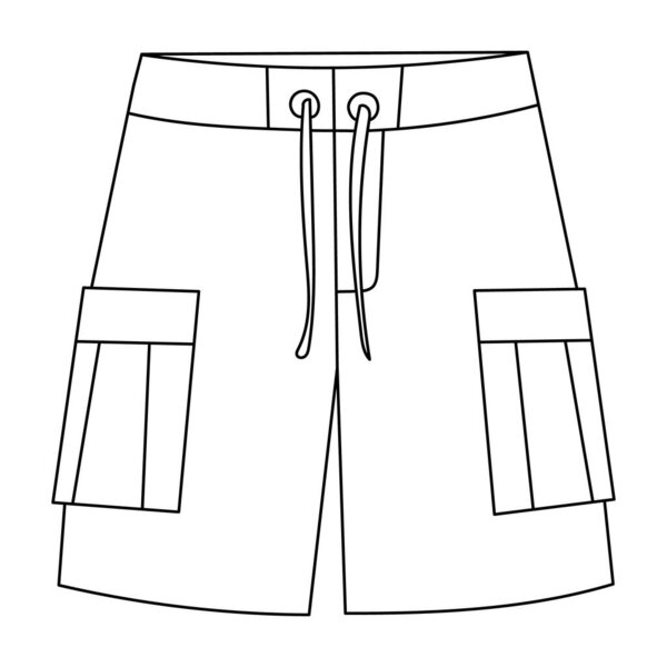 vector, isolated sketch on white background men's shorts