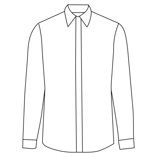 Vector Isolated Sketch White Background Mens Shirt — Stock Vector