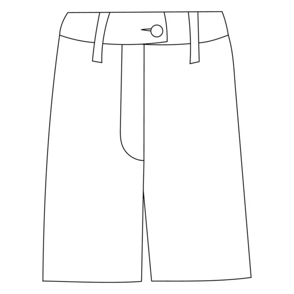 Contorno Pantalones Cortos Boceto Vector Aislado — Vector de stock