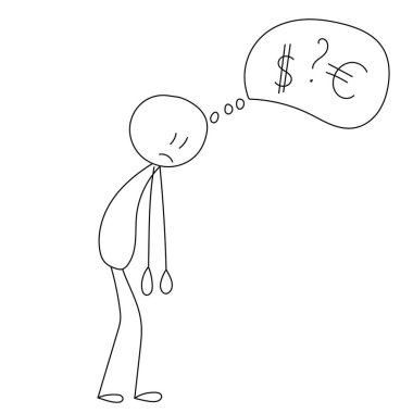 Çubuk adam dolar ya da avro seçer