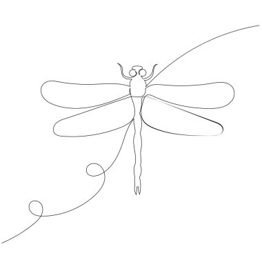 Yusufçuk tek bir çizgide çiziyor, çizim