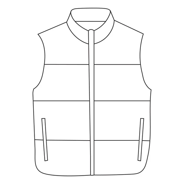 Outline Sketch Men Fashionable Vest — Vetor de Stock