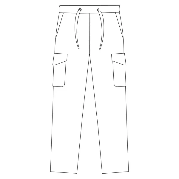Contour Sketch Sports Pants — Stock Vector