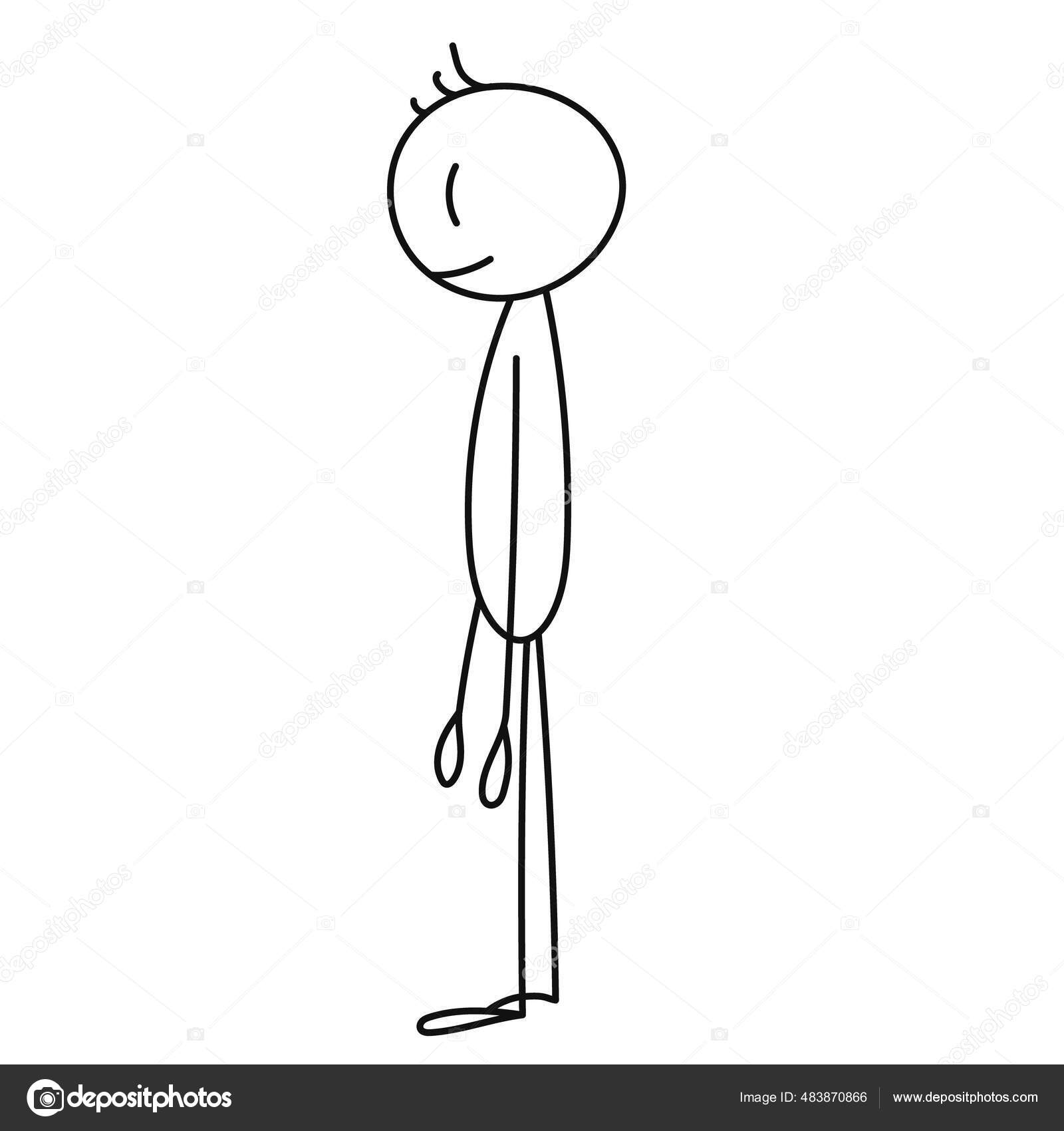 how to draw a person standing sideways