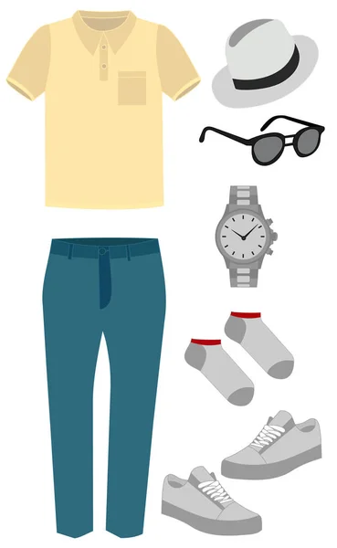 Vecteur Isolé Vêtements Homme Mode — Image vectorielle